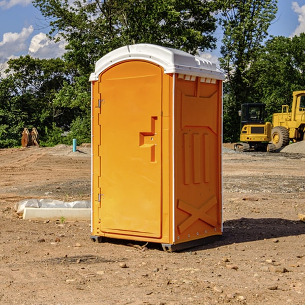 how often are the portable restrooms cleaned and serviced during a rental period in Quintana Texas